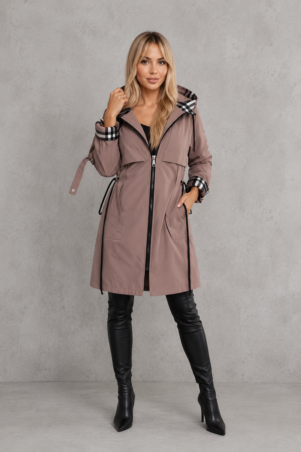 Coral - Abrigo waterproof con capucha