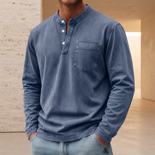 André - camiseta manga larga Henley