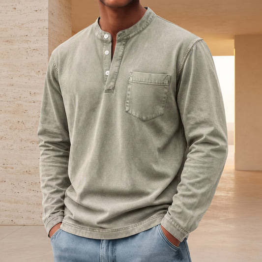 André - camiseta manga larga Henley