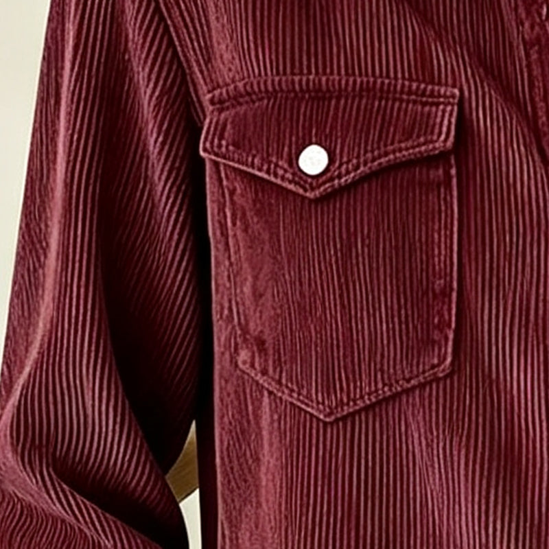 Marta - Camisa de punto acanalado de mujer con botones y corte relajado.