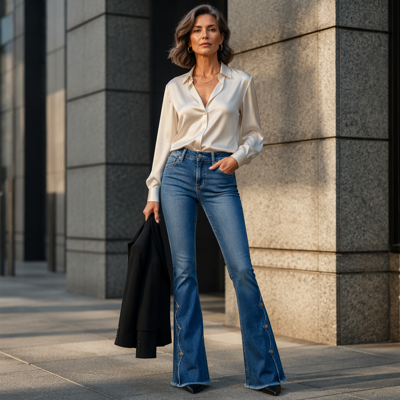 Alicia - pantalón vaquero con tachuelas