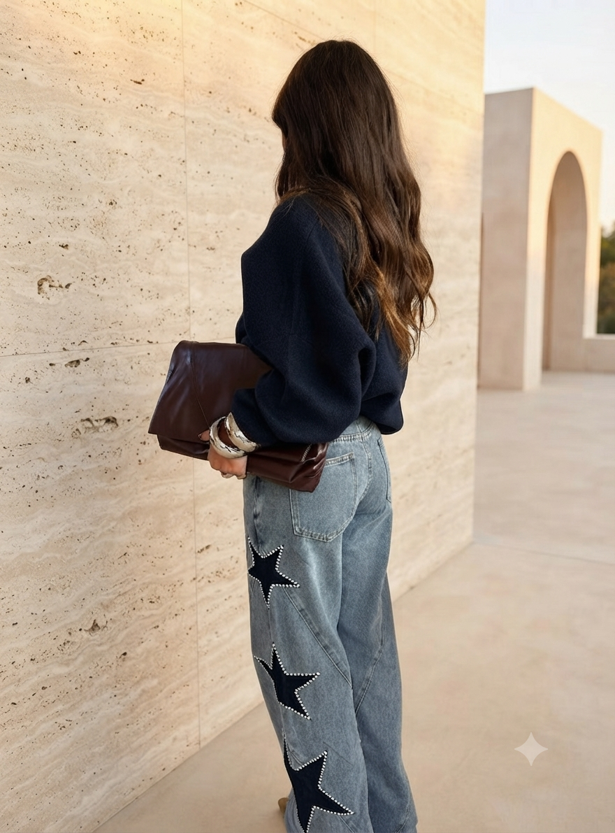 Stella - pantalón denim con estrellas