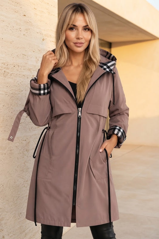Coral - Abrigo waterproof con capucha